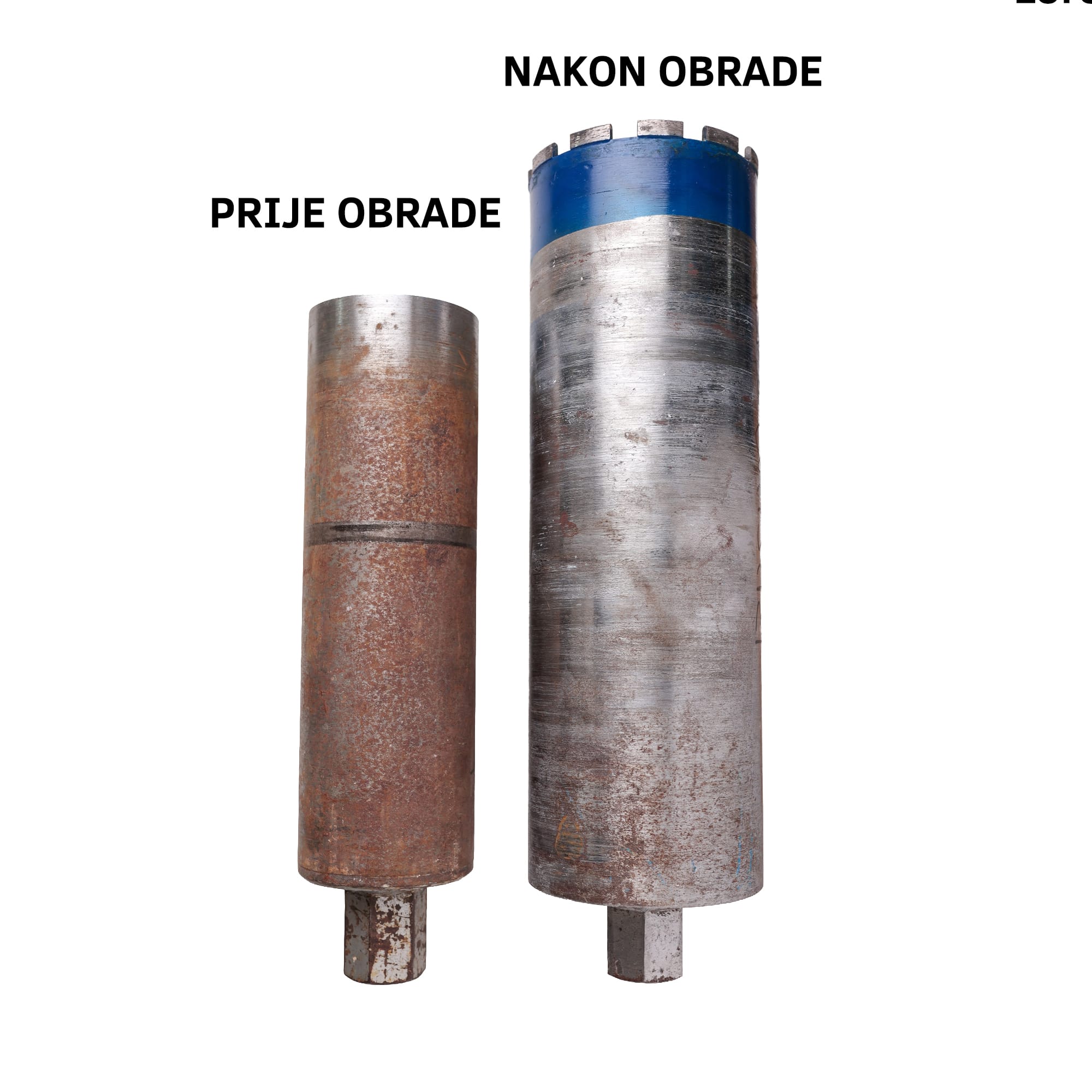 Dijamantna kruna prije i nakon obrade